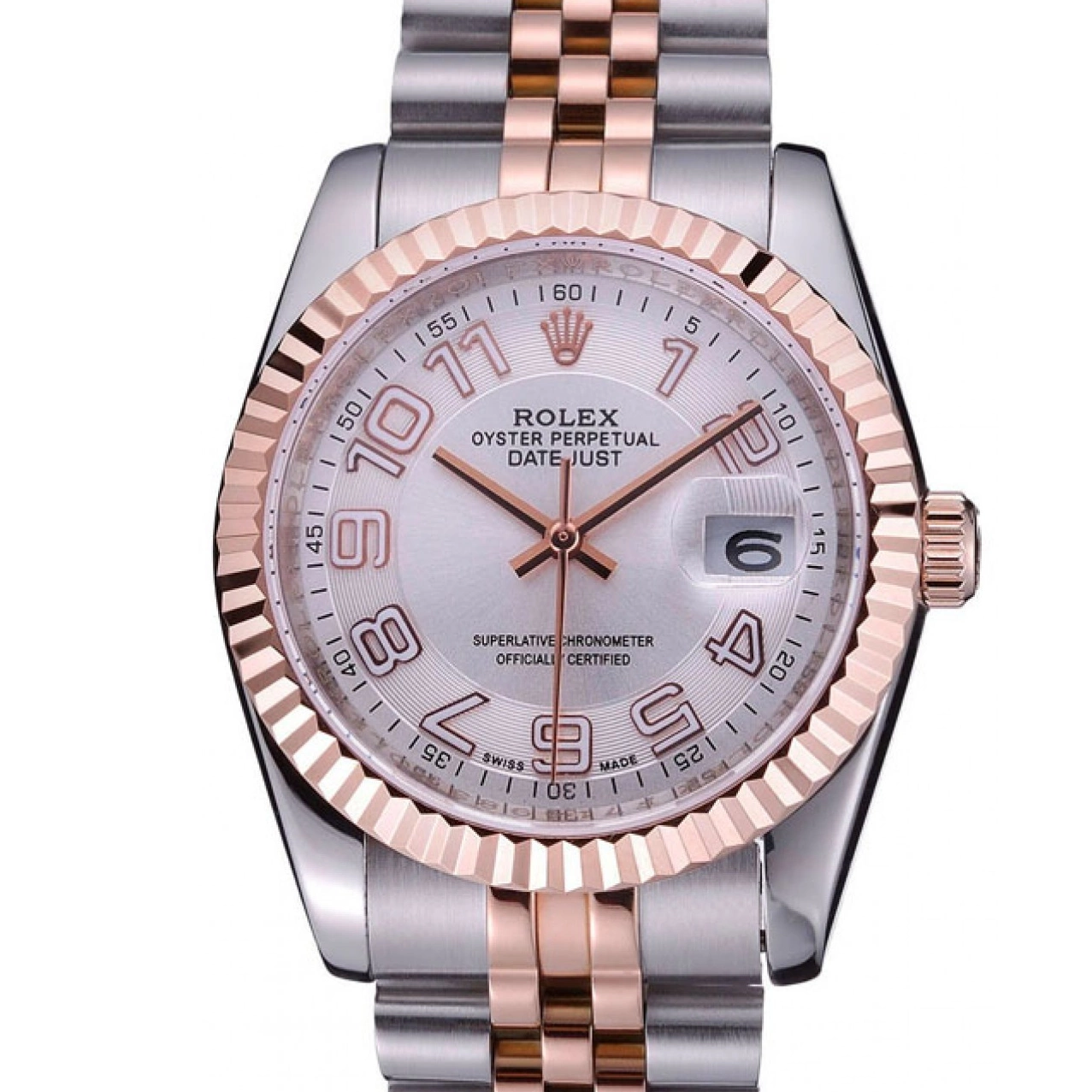 MiroTime 0806 Rolex DateJust White Dial Stainless Steel and Gold Bracelet 622544